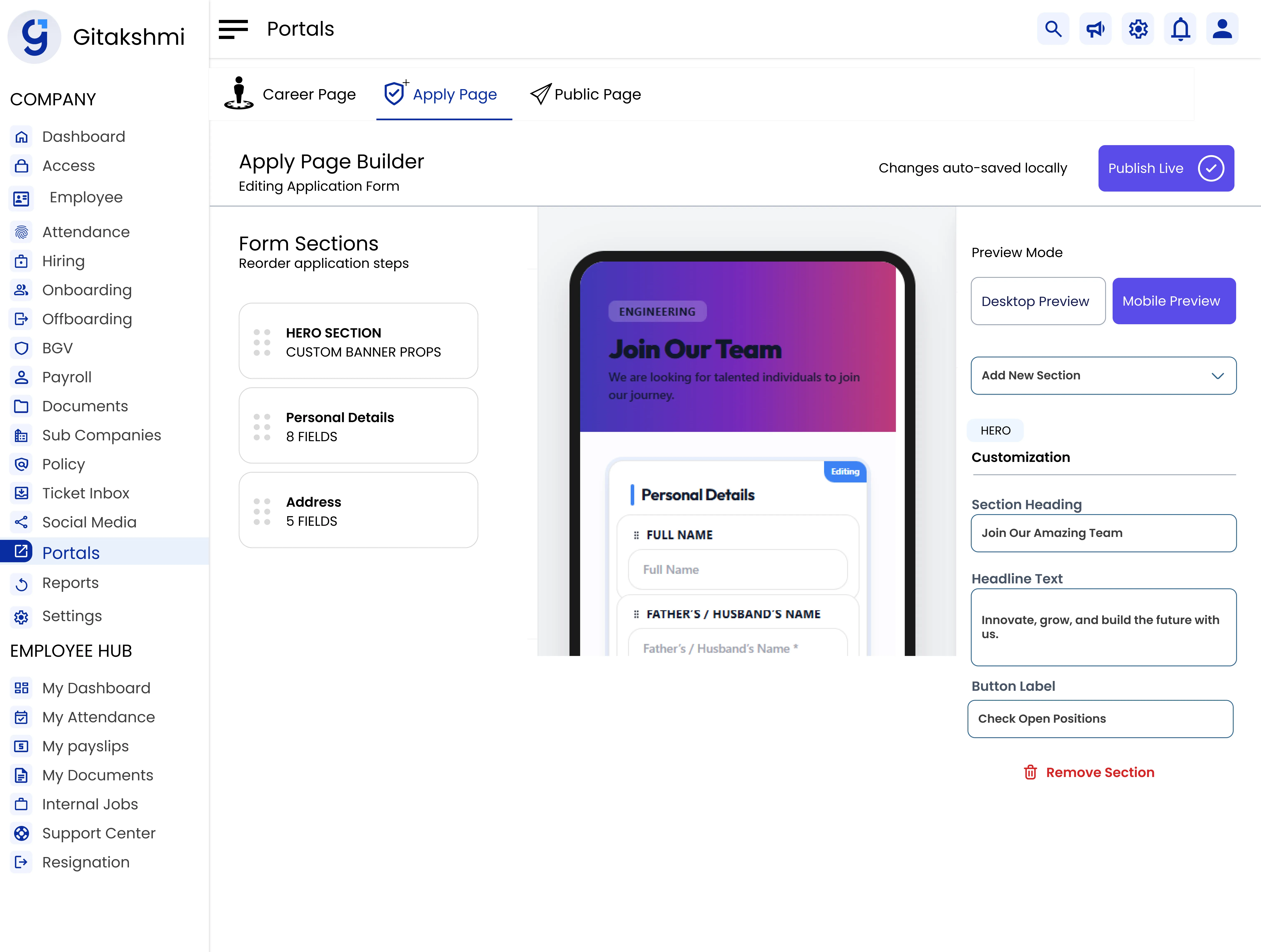 Portal Application